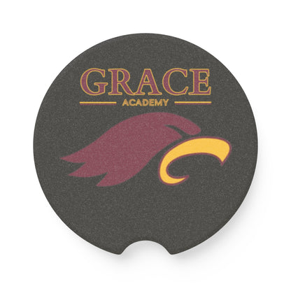 "GRACE ACADEMY" Soapstone Car Coaster Set (black)