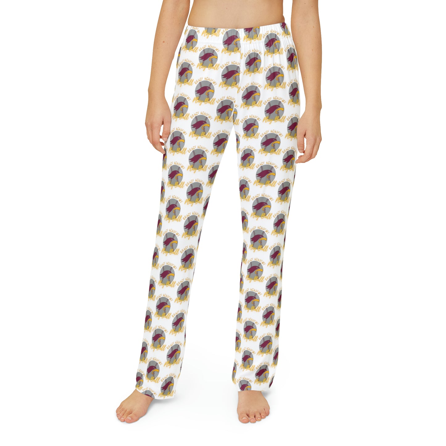 "BASEBALL" Kids Unisex Pajama Pants (white)