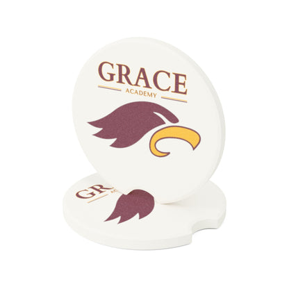 "GRACE ACADEMY" Soapstone Car Coaster Set (white)