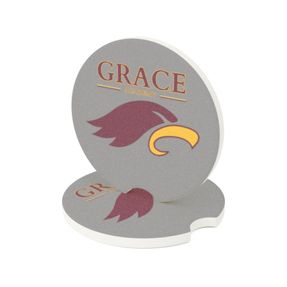 "GRACE ACADEMY" Soapstone Car Coaster Set (grey)