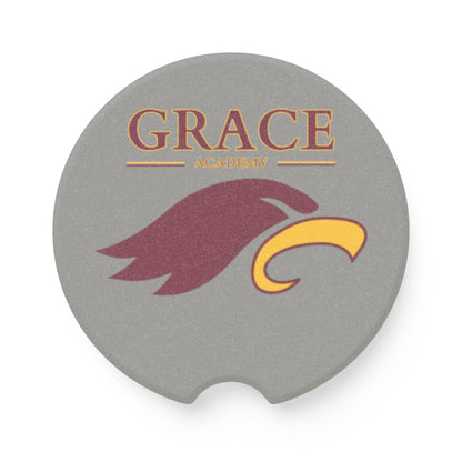 "GRACE ACADEMY" Soapstone Car Coaster Set (grey)