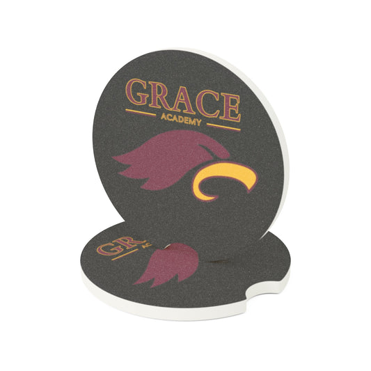 "GRACE ACADEMY" Soapstone Car Coaster Set (black)