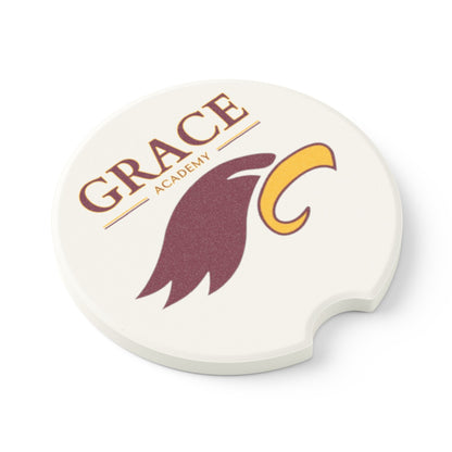 "GRACE ACADEMY" Soapstone Car Coaster Set (white)