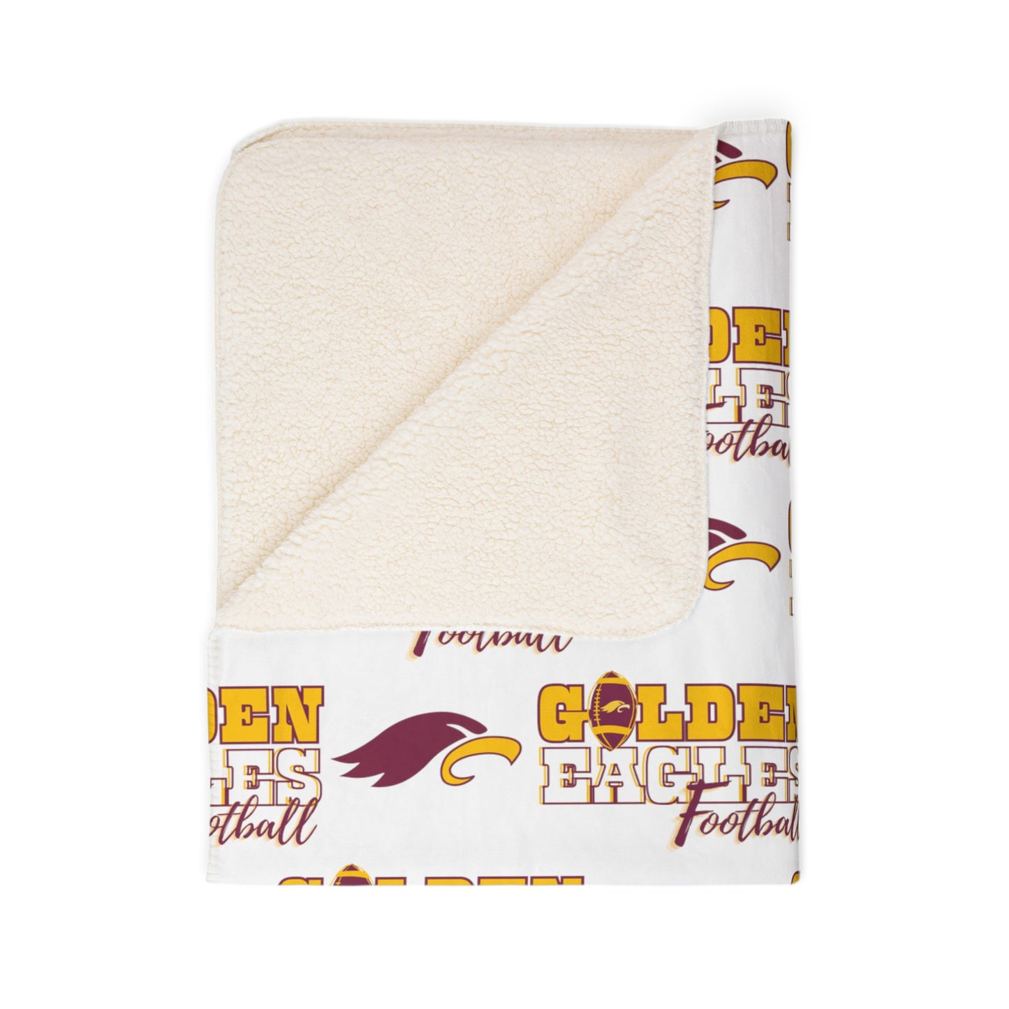 FOOTBALL FAN BLANKET - Fleece Sherpa Blanket (white)