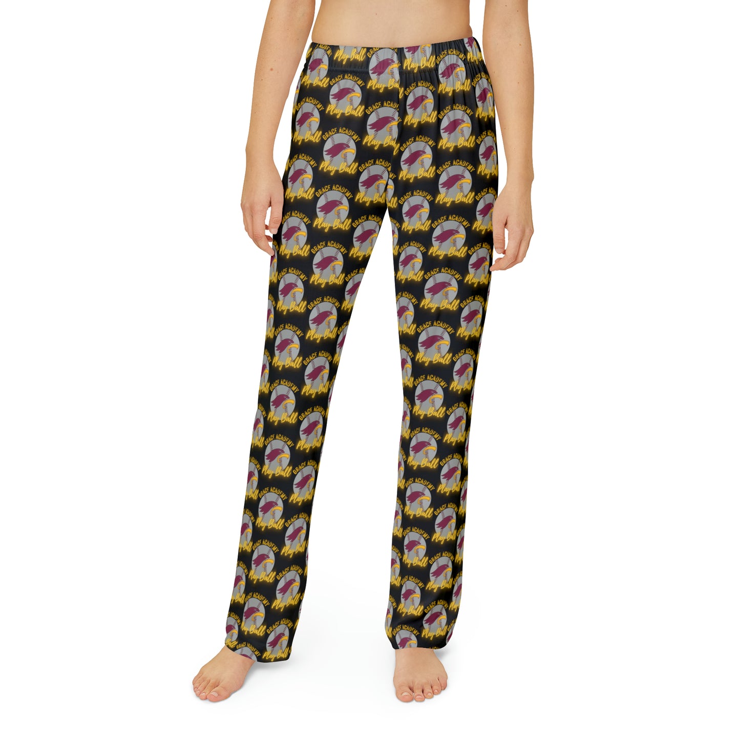 "BASEBALL" Kids Unisex Pajama Pants (Black)