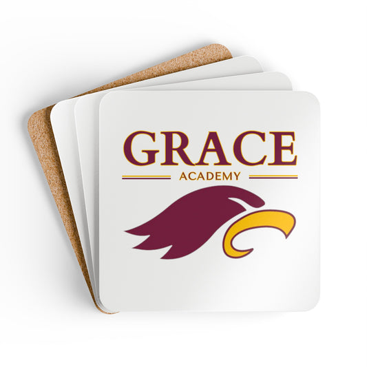 "GRACE ACADEMY" Corkwood Coaster Set (white)