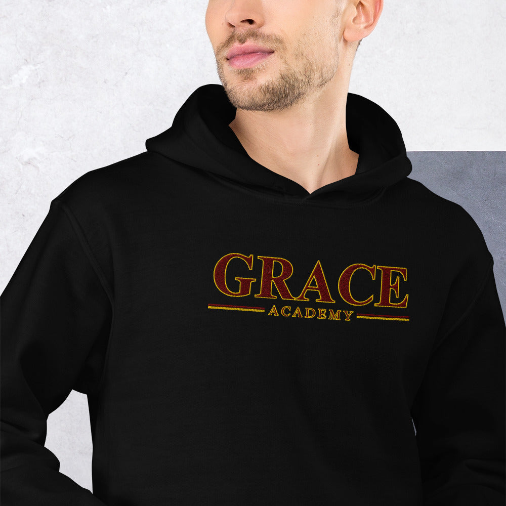 EMBROIDERED "ACADEMY" - Unisex Hooded Sweatshirt