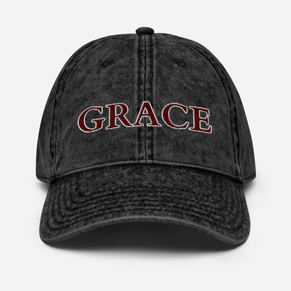 "GRACE" Vintage Cotton Twill Cap (Embroidered)