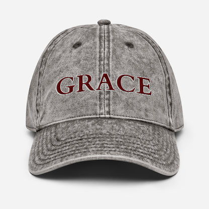 "GRACE" Vintage Cotton Twill Cap (Embroidered)