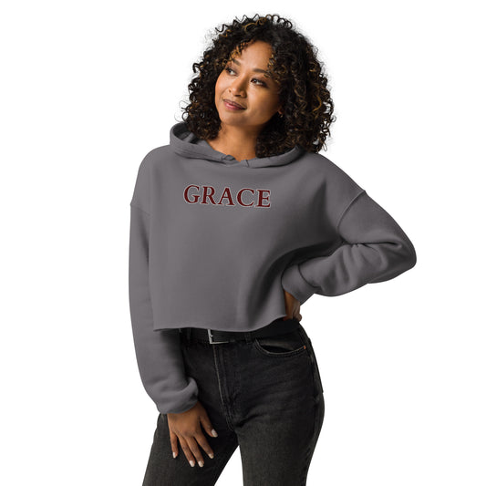 "GRACE" - Crop Hoodie (Embroidered)